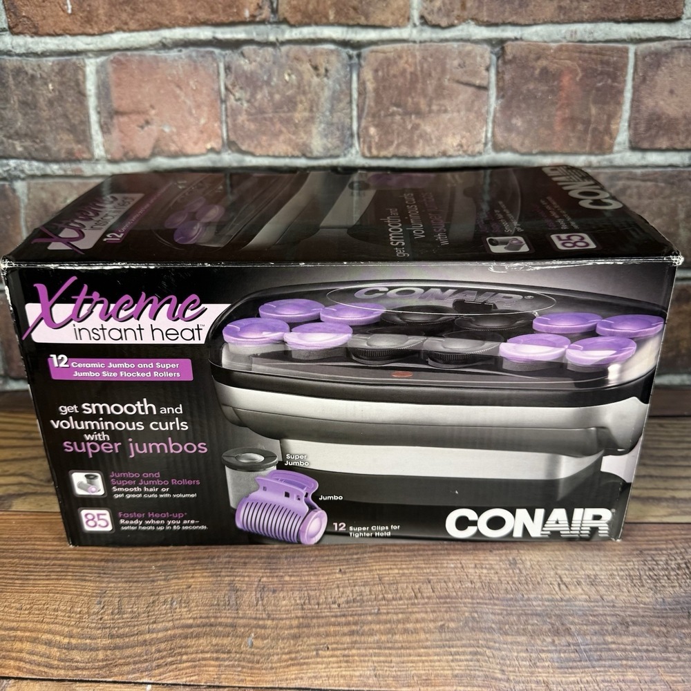 Conair CHV14JXR Extreme Heat Jumbo and Super‎ Jumbo Rollers w/ Clips - Open Box